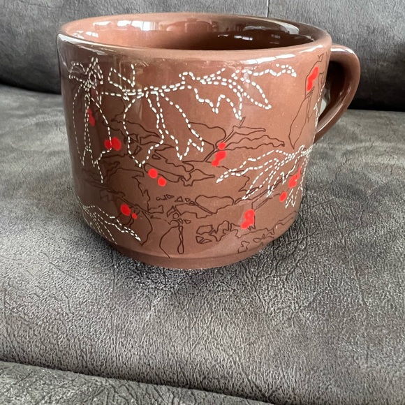 Starbucks 2009 Mug Brown with Red Berries 10 ounces - Picture 3 of 5